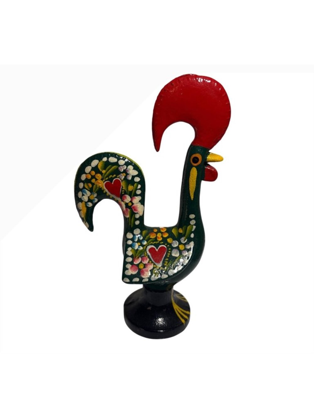 Galo De Barcelos Rooster Figurine Hand Painted Good Luck Portugal 6.25"